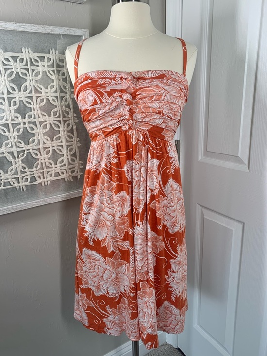 Soma Dresses & Skirts - Soma orange and white floral print bandeau style dress size XS